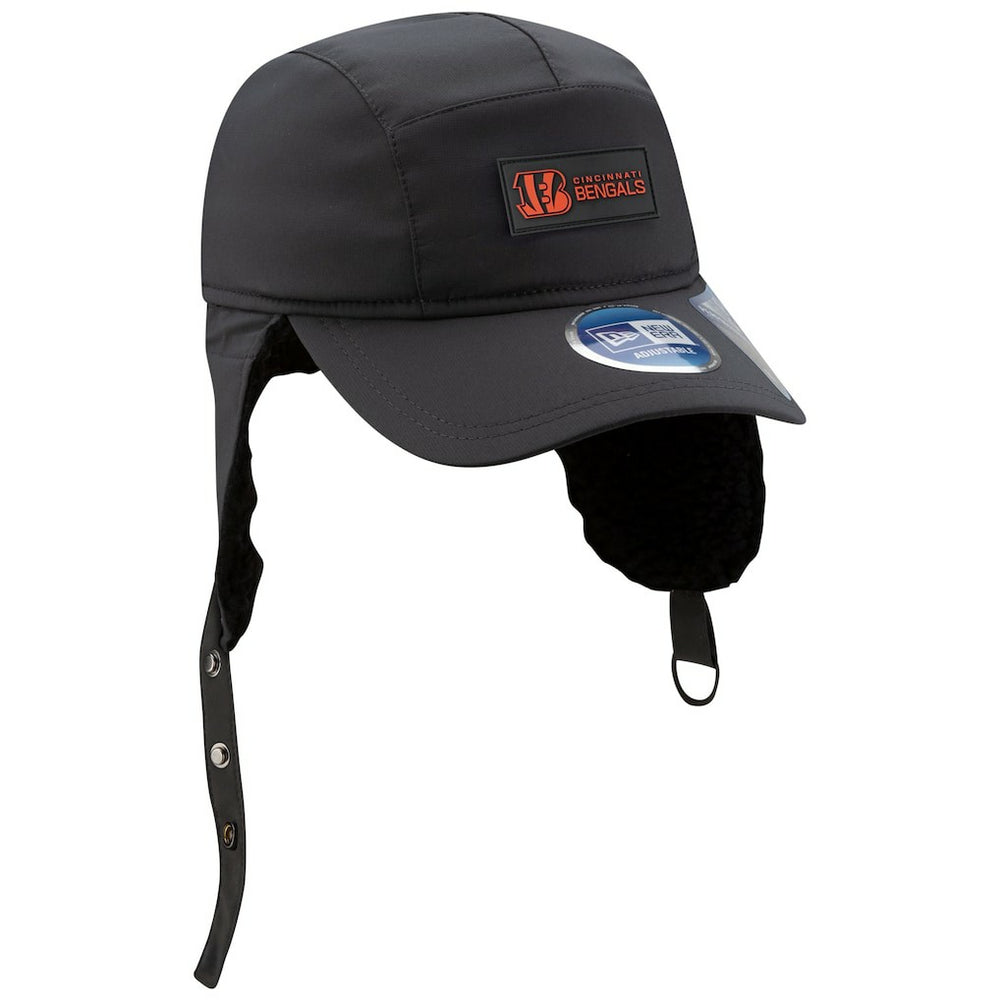 Cincinnati Bengals New Era 2025 Sideline Cold Weather Runner Dog Ear Adjustable Hat Charcoal