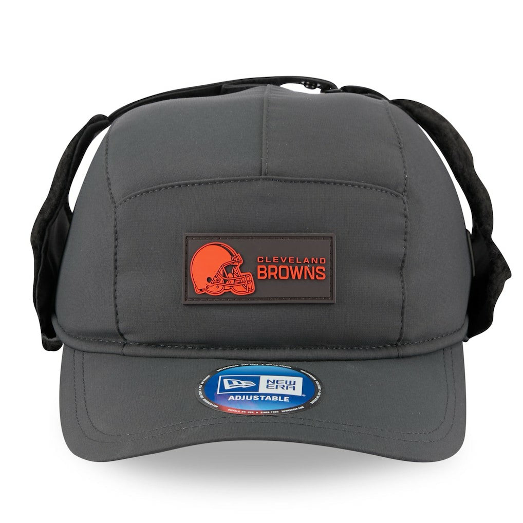 Cleveland Browns New Era 2025 Sideline Cold Weather Runner Dog Ear Adjustable Hat Charcoal