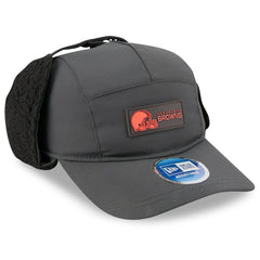 Cleveland Browns New Era 2025 Sideline Cold Weather Runner Dog Ear Adjustable Hat Charcoal