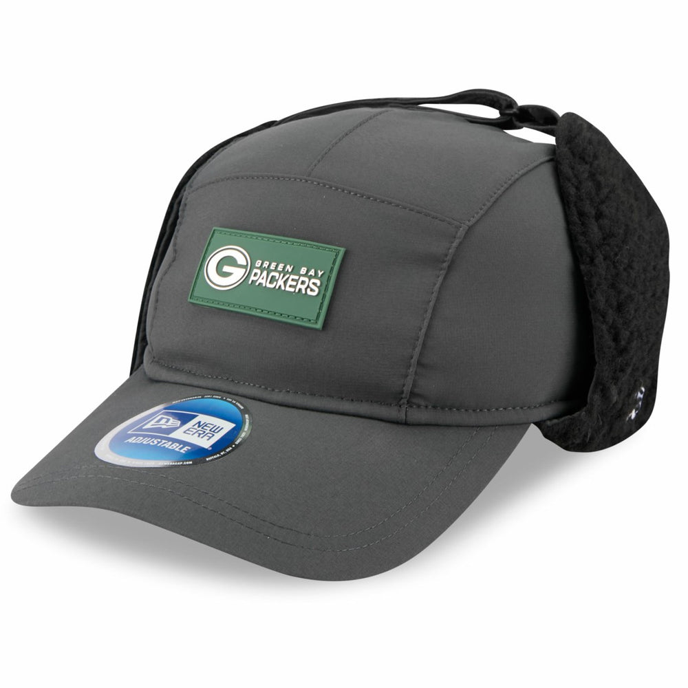 Green Bay Packers New Era 2025 Sideline Cold Weather Runner Dog Ear Adjustable Hat Charcoal