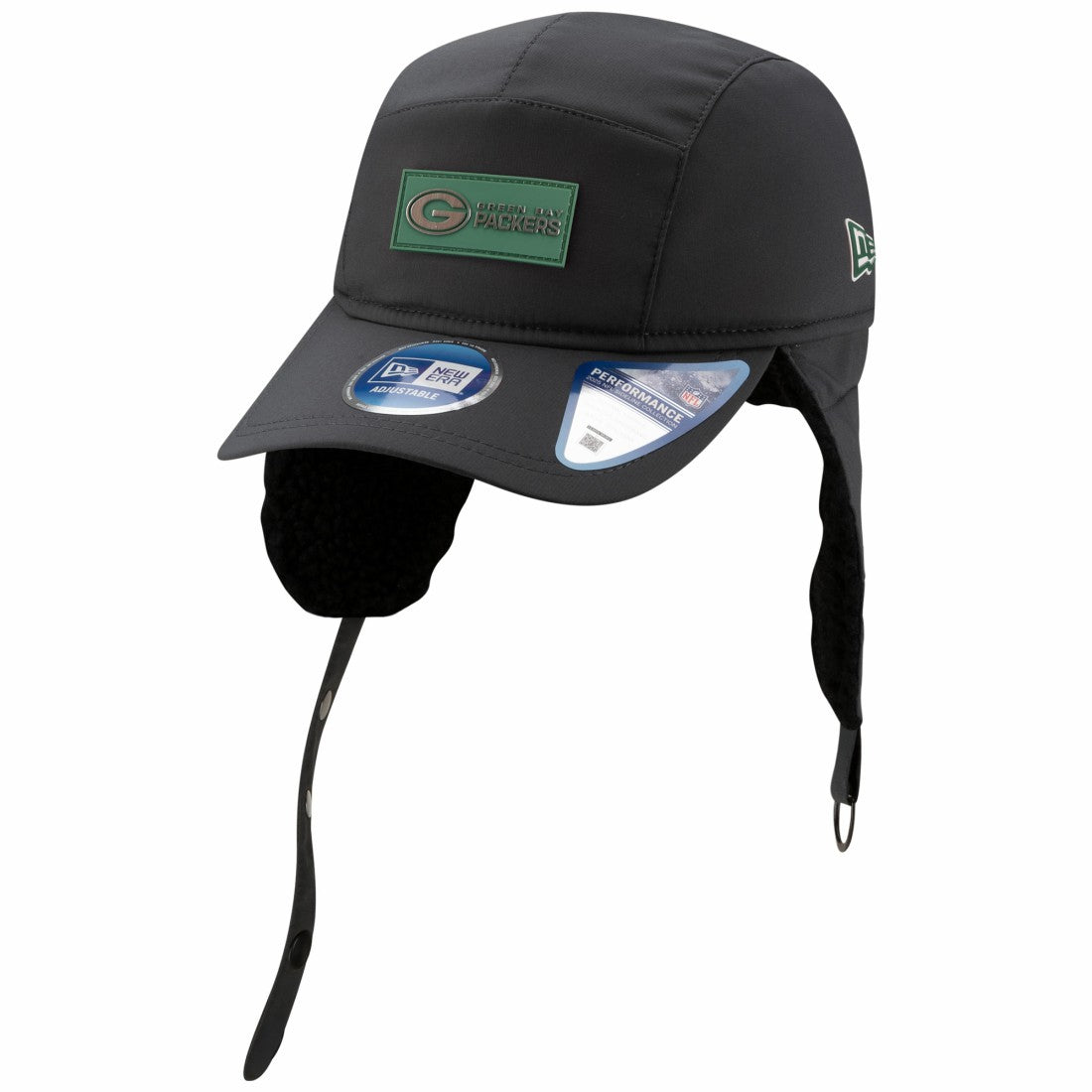 Green Bay Packers New Era 2025 Sideline Cold Weather Runner Dog Ear Adjustable Hat Charcoal