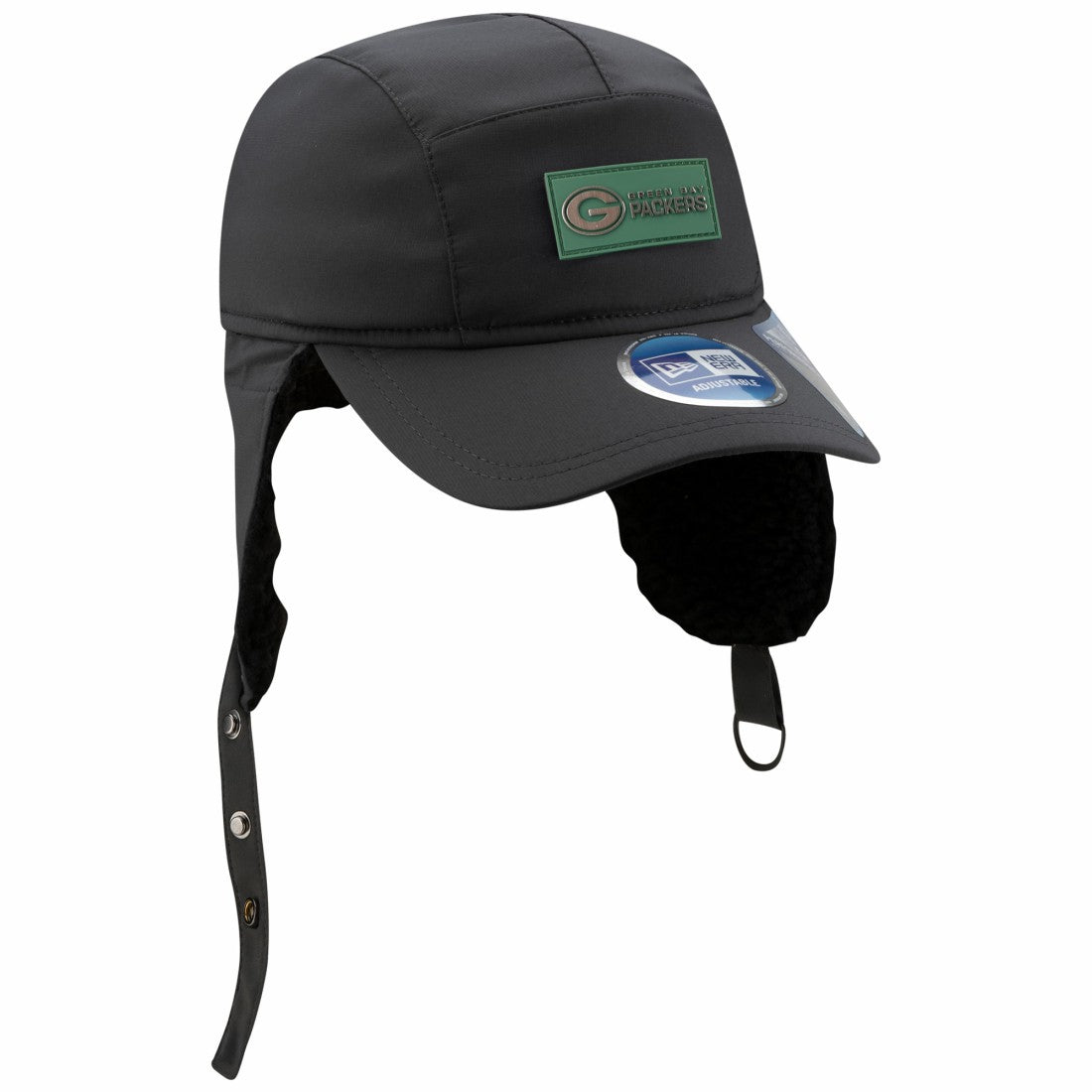 Green Bay Packers New Era 2025 Sideline Cold Weather Runner Dog Ear Adjustable Hat Charcoal