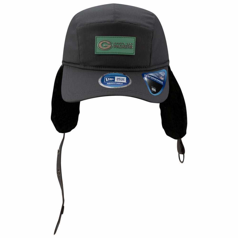 Green Bay Packers New Era 2025 Sideline Cold Weather Runner Dog Ear Adjustable Hat Charcoal