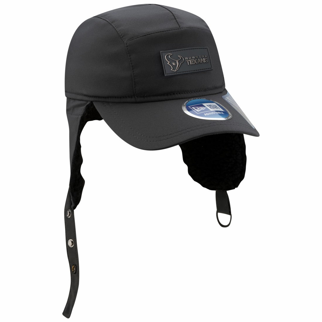 Houston Texans New Era 2025 Sideline Cold Weather Runner Dog Ear Adjustable Hat Charcoal