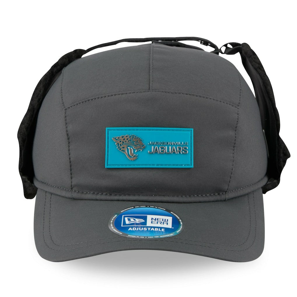Jacksonville Jaguars New Era 2025 Sideline Cold Weather Runner Dog Ear Adjustable Hat Charcoal