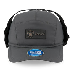 Las Vegas Raiders New Era 2025 Sideline Cold Weather Runner Dog Ear Adjustable Hat Charcoal