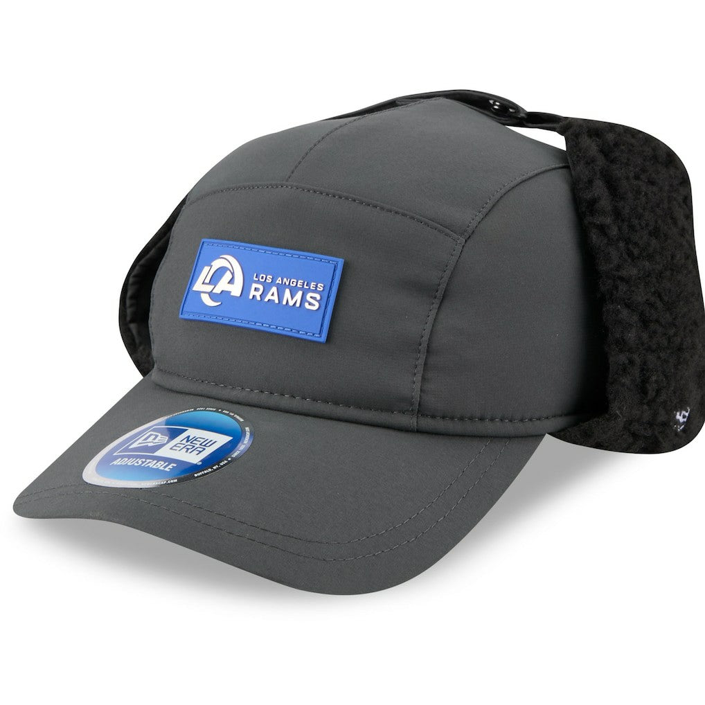 Los Angeles Rams New Era 2025 Sideline Cold Weather Runner Dog Ear Adjustable Hat Charcoal