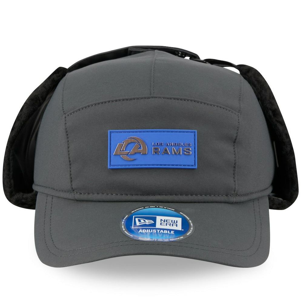 Los Angeles Rams New Era 2025 Sideline Cold Weather Runner Dog Ear Adjustable Hat Charcoal