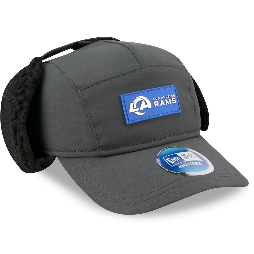 Los Angeles Rams New Era 2025 Sideline Cold Weather Runner Dog Ear Adjustable Hat Charcoal