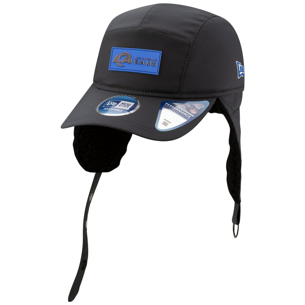 Los Angeles Rams New Era 2025 Sideline Cold Weather Runner Dog Ear Adjustable Hat Charcoal