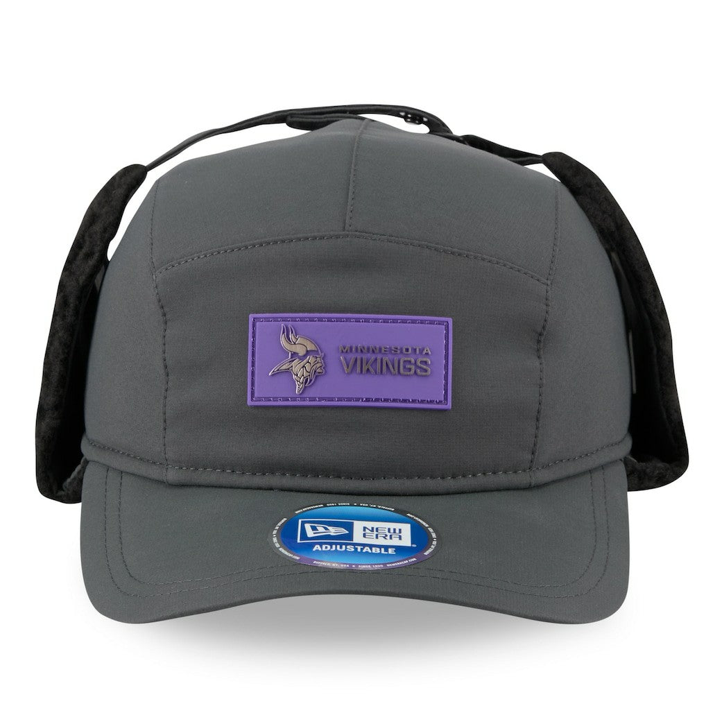 Minnesota Vikings New Era 2025 Sideline Cold Weather Runner Dog Ear Adjustable Hat Charcoal