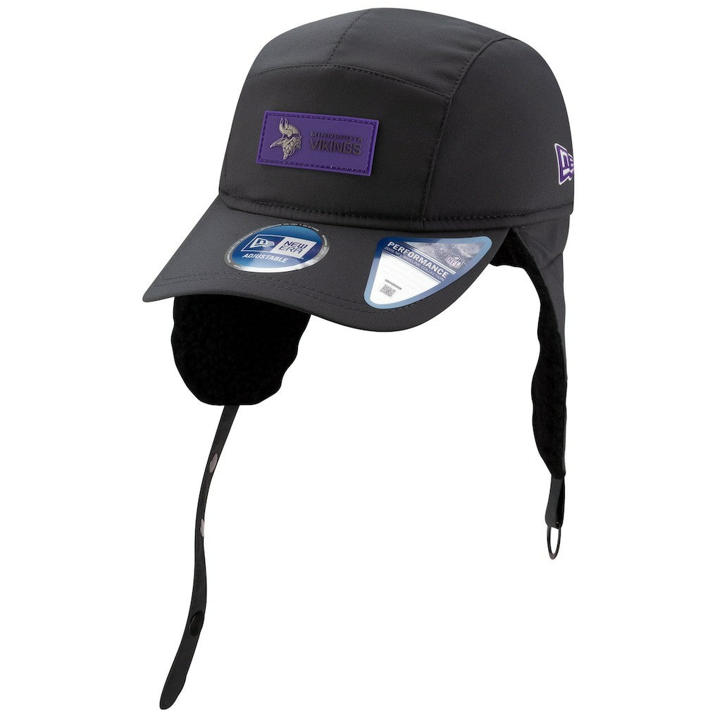 Minnesota Vikings New Era 2025 Sideline Cold Weather Runner Dog Ear Adjustable Hat Charcoal