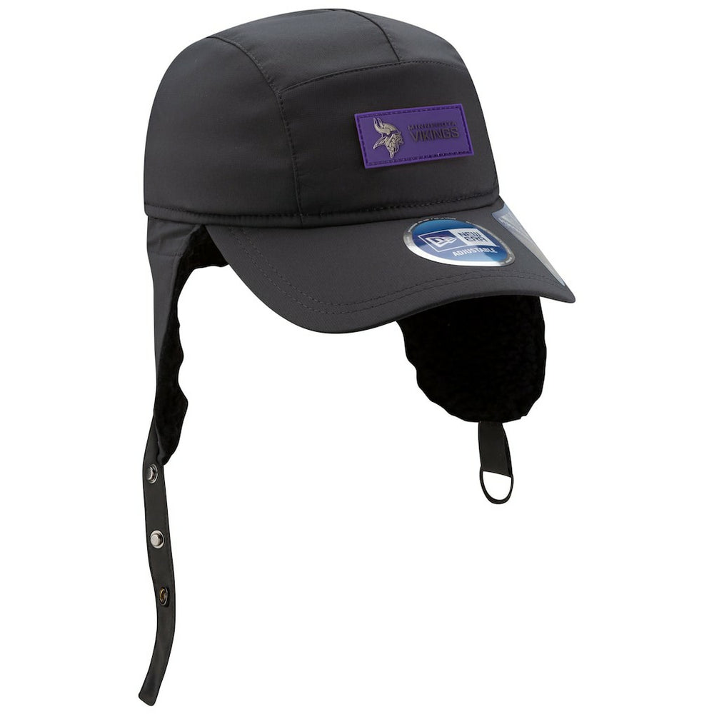 Minnesota Vikings New Era 2025 Sideline Cold Weather Runner Dog Ear Adjustable Hat Charcoal