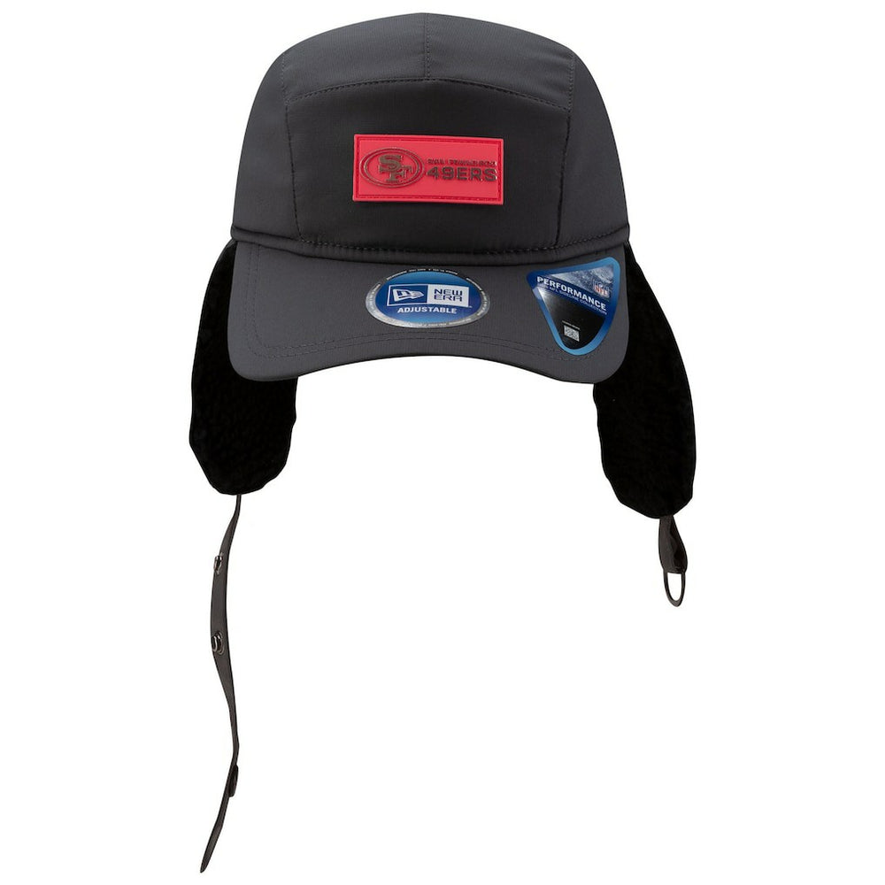 San Francisco 49ers New Era 2025 Sideline Cold Weather Runner Dog Ear Adjustable Hat Charcoal