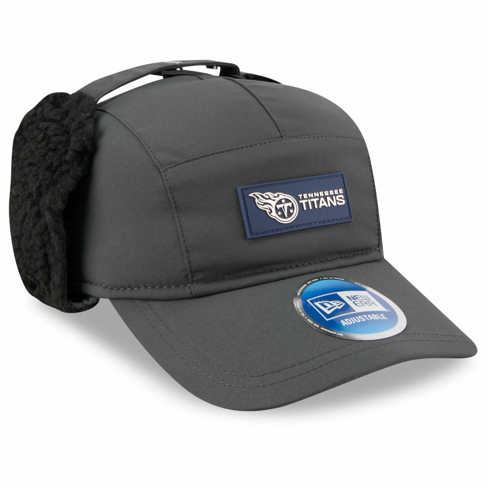 Tennessee Titans New Era 2025 Sideline Cold Weather Runner Dog Ear Adjustable Hat Charcoal