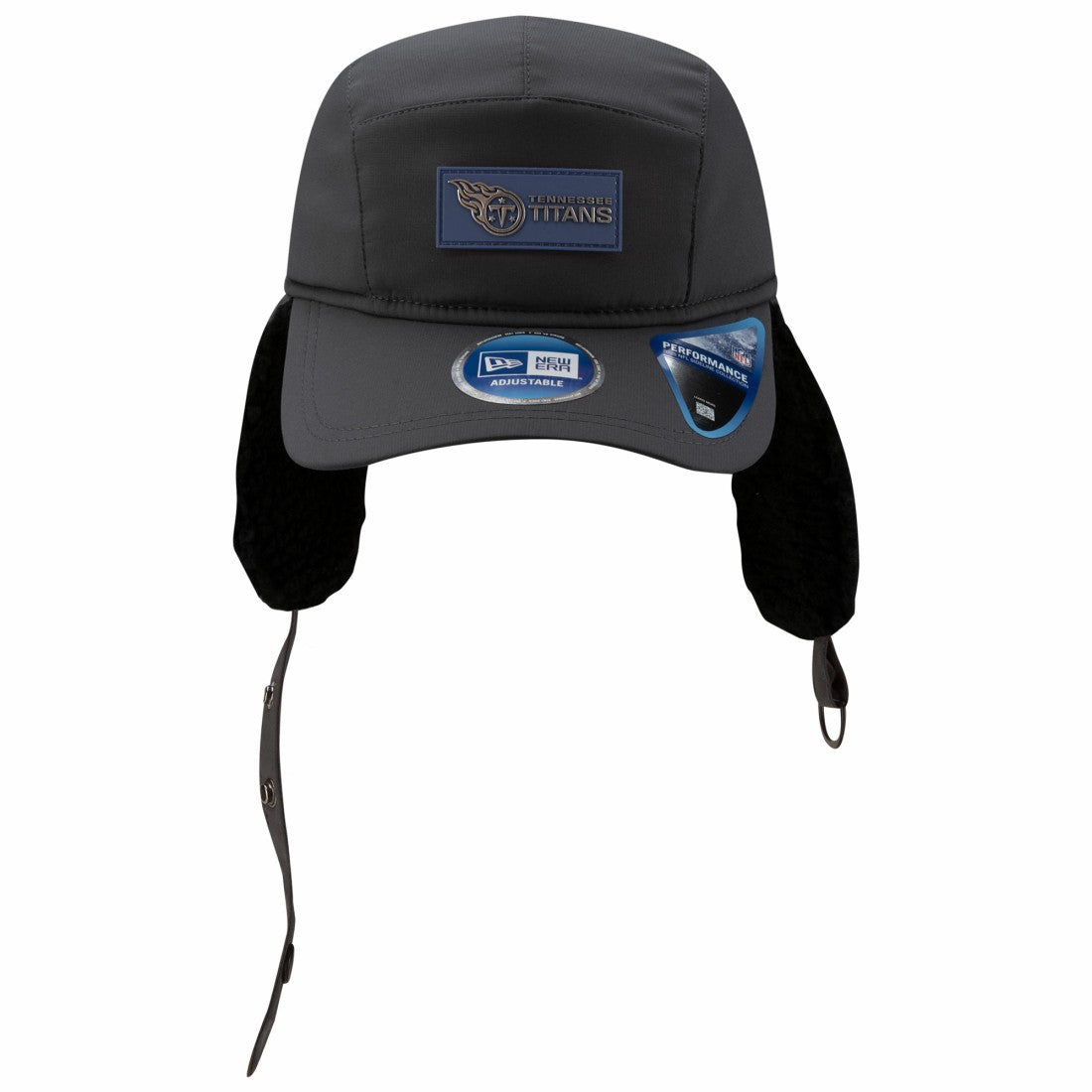 Tennessee Titans New Era 2025 Sideline Cold Weather Runner Dog Ear Adjustable Hat Charcoal