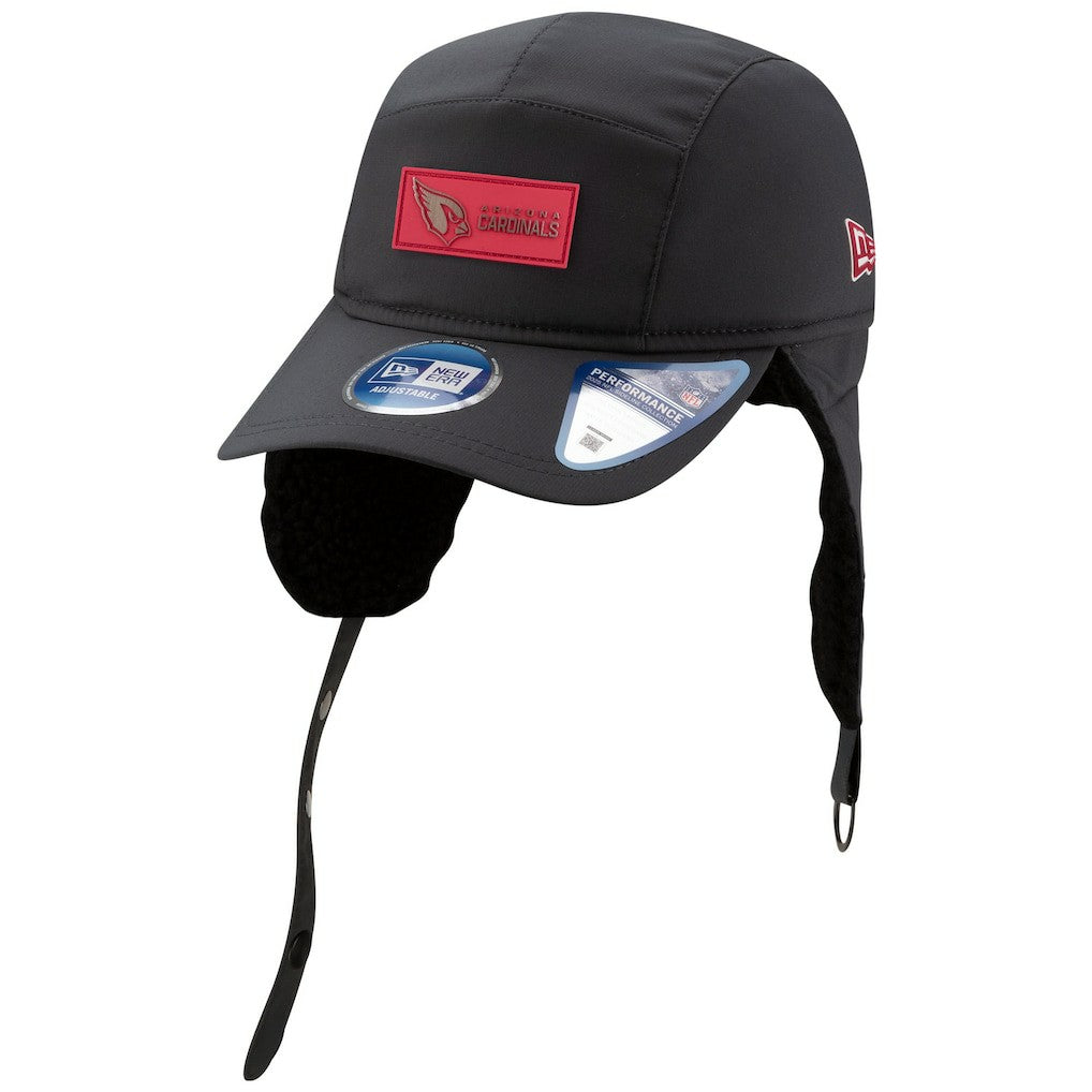 Arizona Cardinals New Era 2025 Sideline Cold Weather Runner Dog Ear Adjustable Hat Charcoal
