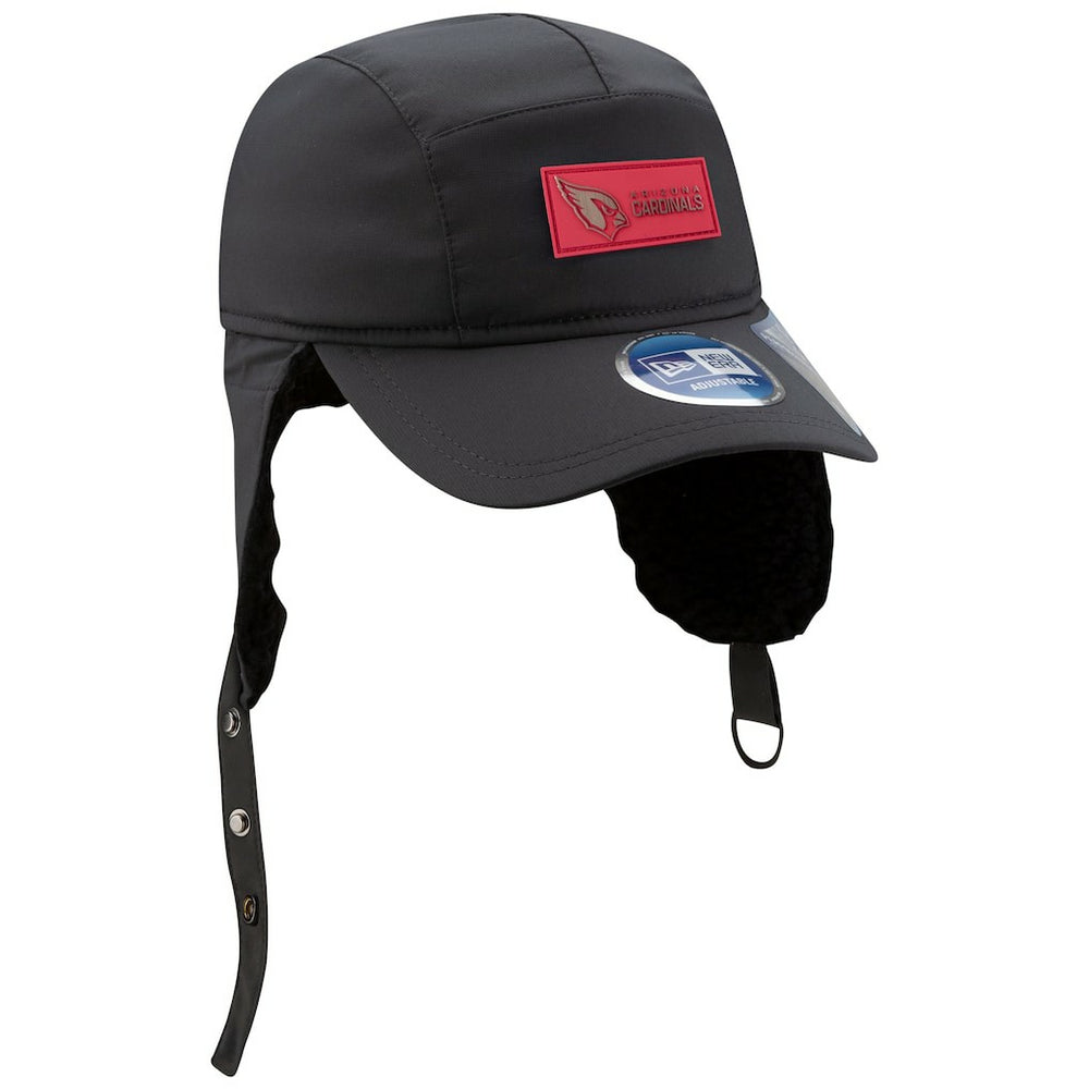 Arizona Cardinals New Era 2025 Sideline Cold Weather Runner Dog Ear Adjustable Hat Charcoal