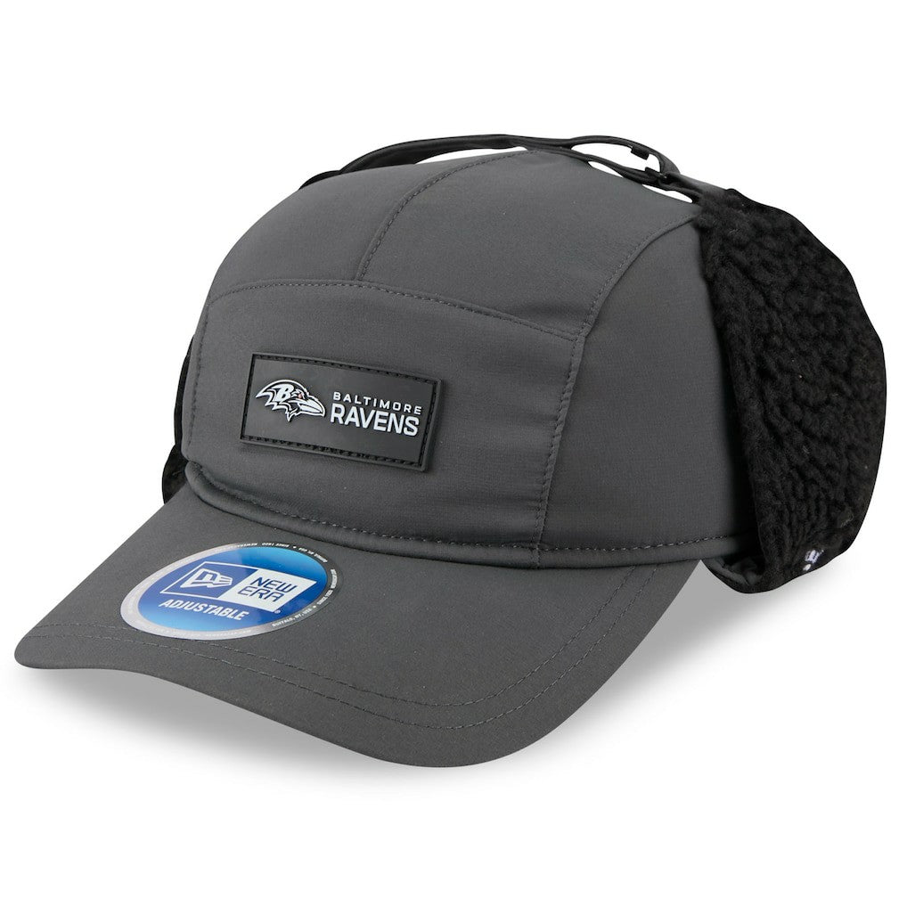 Baltimore Ravens New Era 2025 Sideline Cold Weather Runner Dog Ear Adjustable Hat Charcoal
