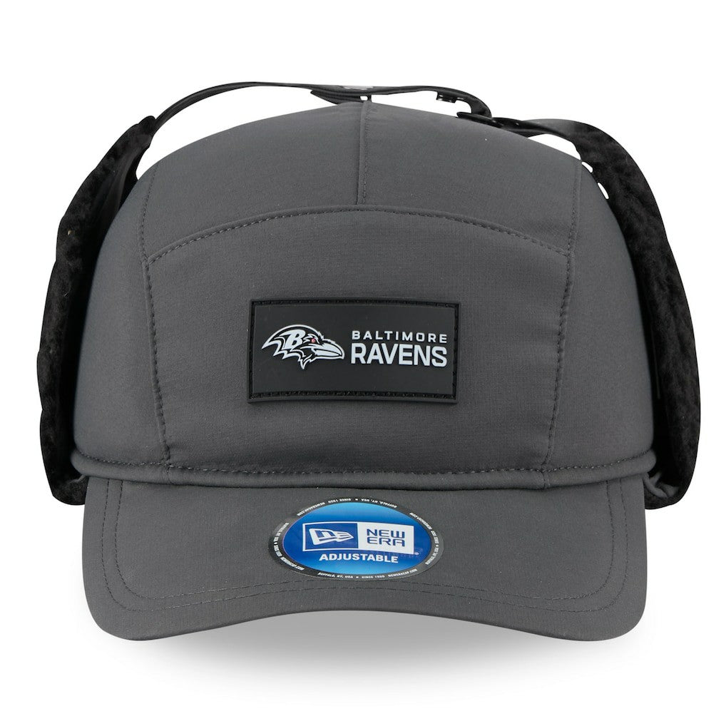 Baltimore Ravens New Era 2025 Sideline Cold Weather Runner Dog Ear Adjustable Hat Charcoal