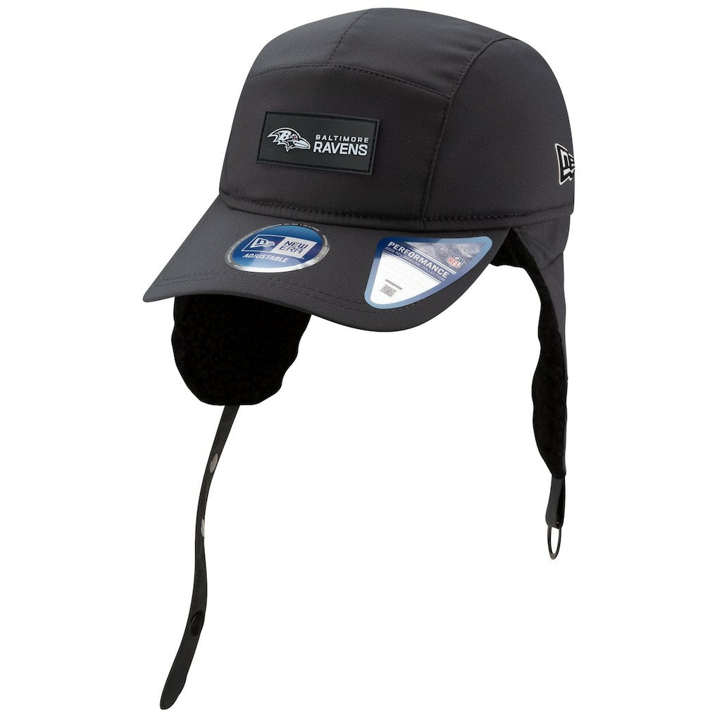 Baltimore Ravens New Era 2025 Sideline Cold Weather Runner Dog Ear Adjustable Hat Charcoal