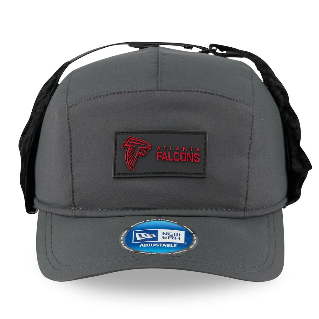 Atlanta Falcons New Era 2025 Sideline Cold Weather Runner Dog Ear Adjustable Hat Charcoal