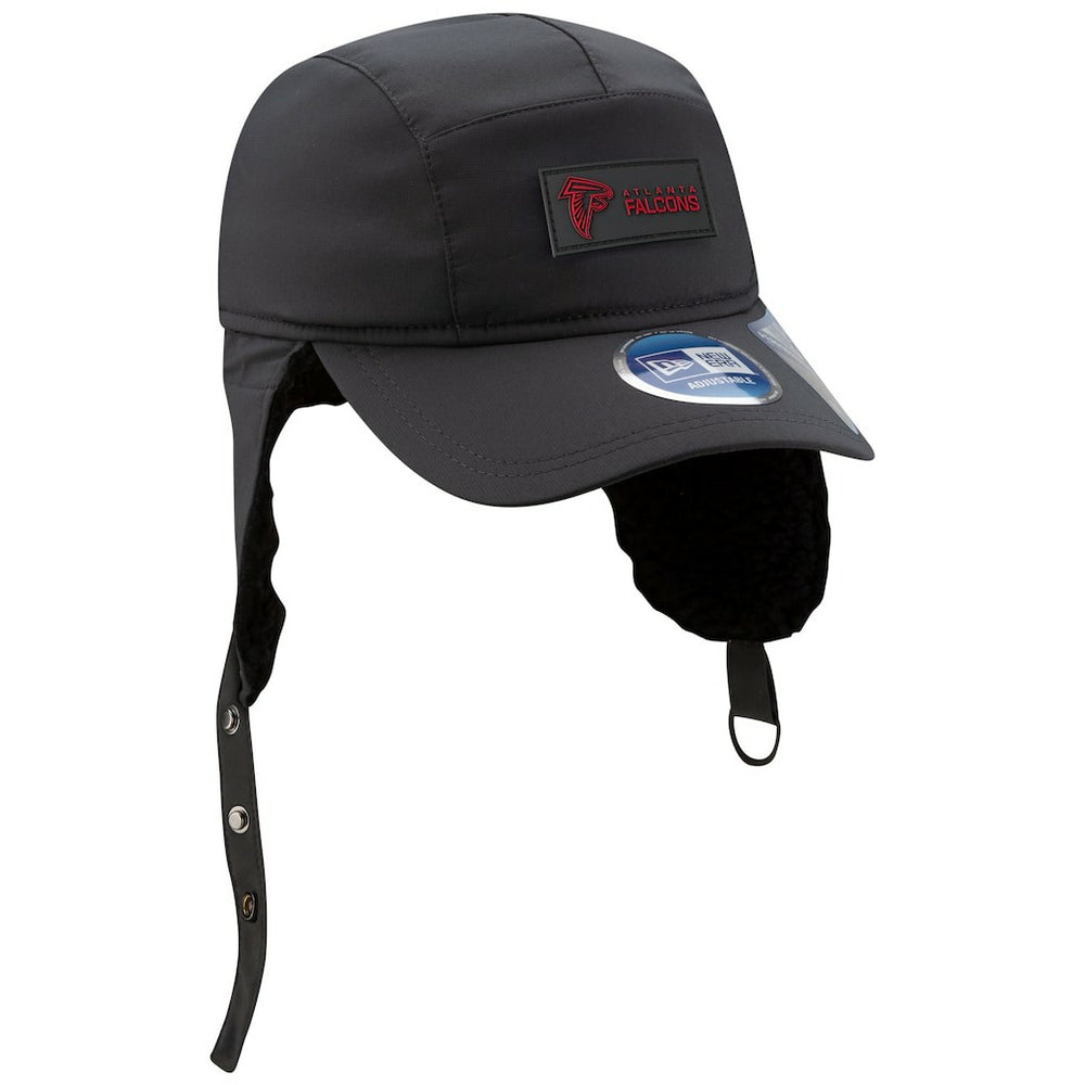 Atlanta Falcons New Era 2025 Sideline Cold Weather Runner Dog Ear Adjustable Hat Charcoal