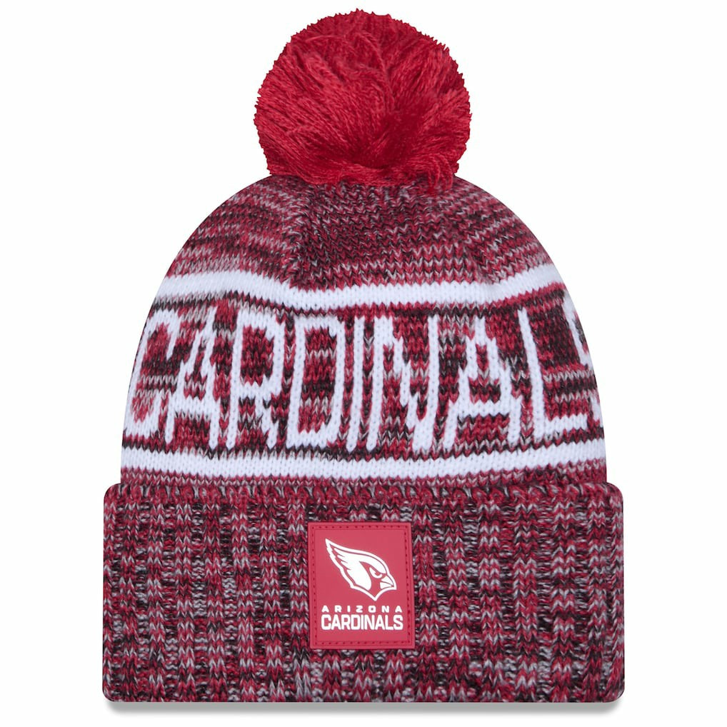Arizona Cardinals New Era 2025 Sideline Cold Weather Cuffed Knit Hat with Pom Cardinal