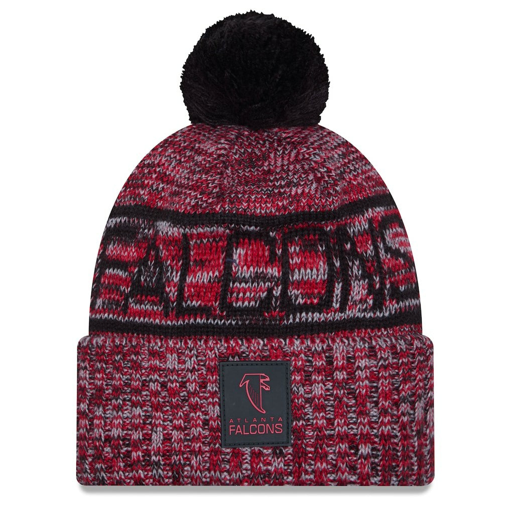 Atlanta Falcons New Era 2025 Sideline Cold Weather Cuffed Knit Hat with Pom Red