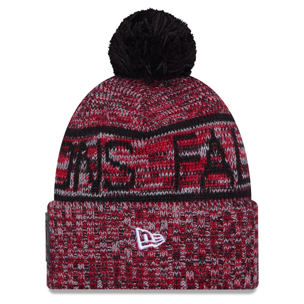 Atlanta Falcons New Era 2025 Sideline Cold Weather Cuffed Knit Hat with Pom Red