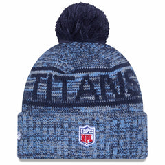 Tennessee Titans New Era 2025 Sideline Cold Weather Cuffed Knit Hat with Pom Light Blue