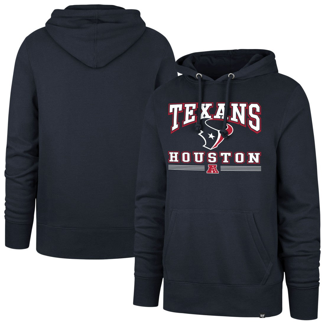 Houston Texans '47 Packed House Headline Pullover Hoodie Navy