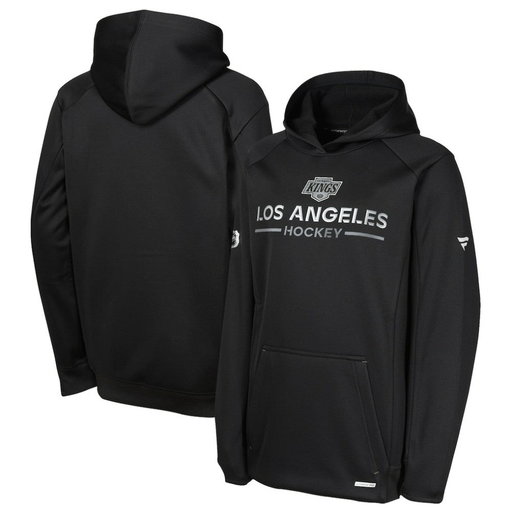 NHL Los Angeles Kings Fanatics Youth Authentic Pro Rink Raglan Hoodie - Black
