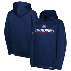 NHL Montreal Canadiens Fanatics Youth Authentic Pro Rink Raglan Hoodie - Navy