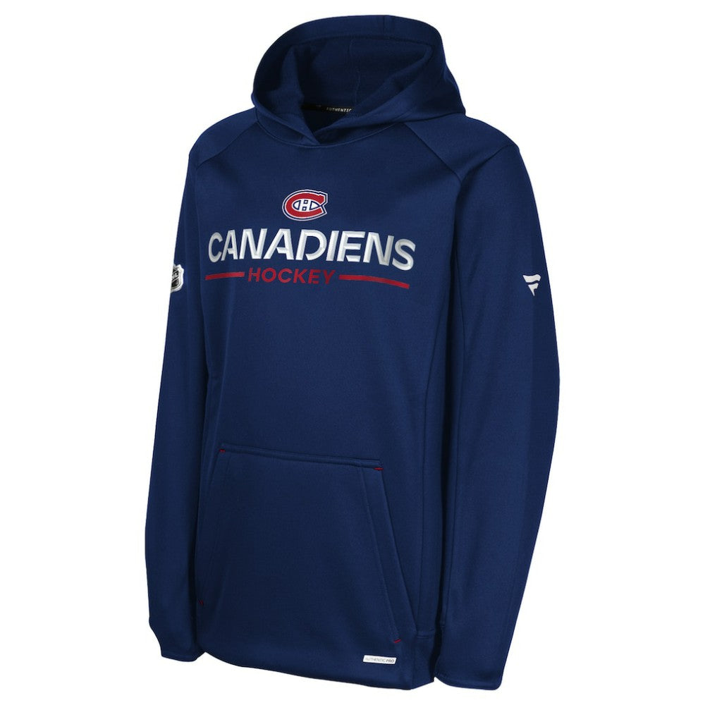 NHL Montreal Canadiens Fanatics Youth Authentic Pro Rink Raglan Hoodie - Navy