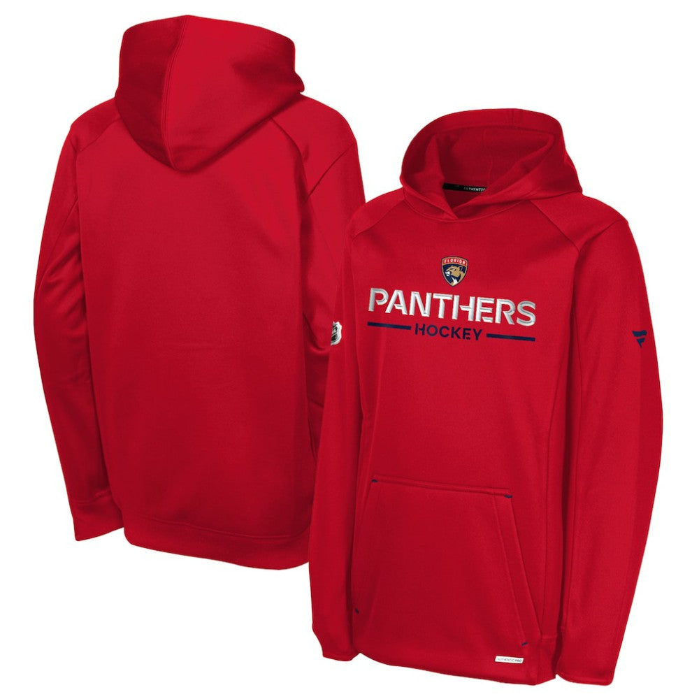 NHL Florida Panthers Fanatics Youth Authentic Pro Rink Raglan Hoodie - Red