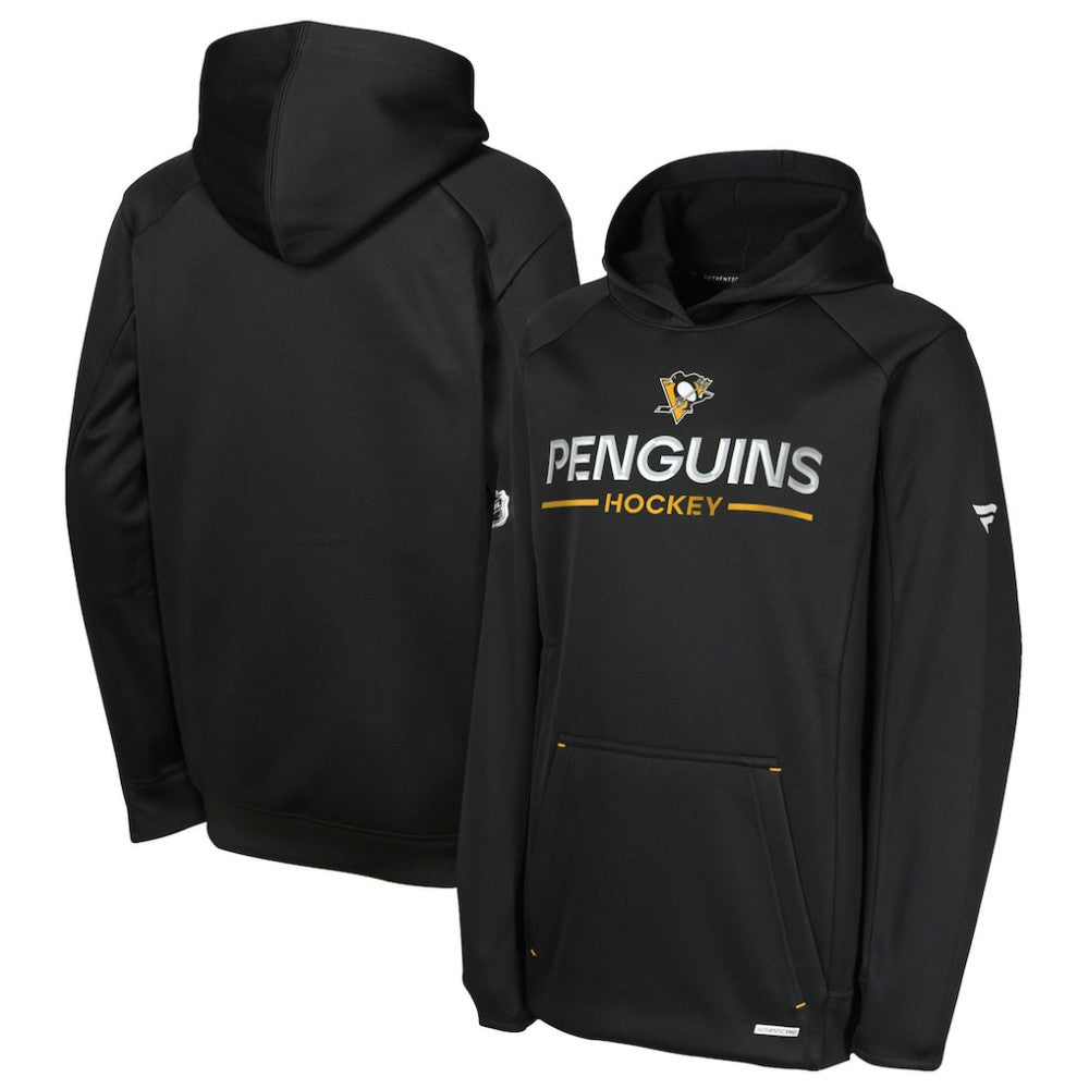 NHL Pittsburgh Penguins Fanatics Youth Authentic Pro Rink Raglan Hoodie - Black