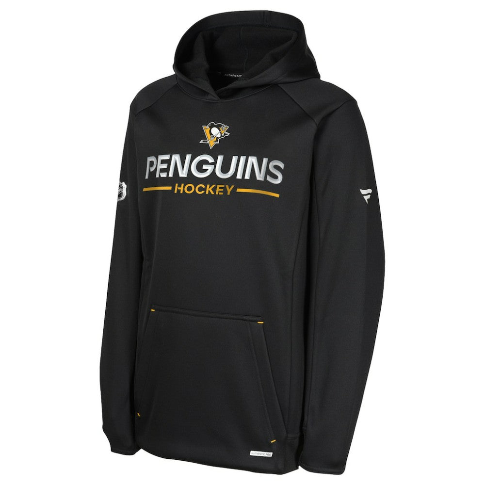 NHL Pittsburgh Penguins Fanatics Youth Authentic Pro Rink Raglan Hoodie - Black
