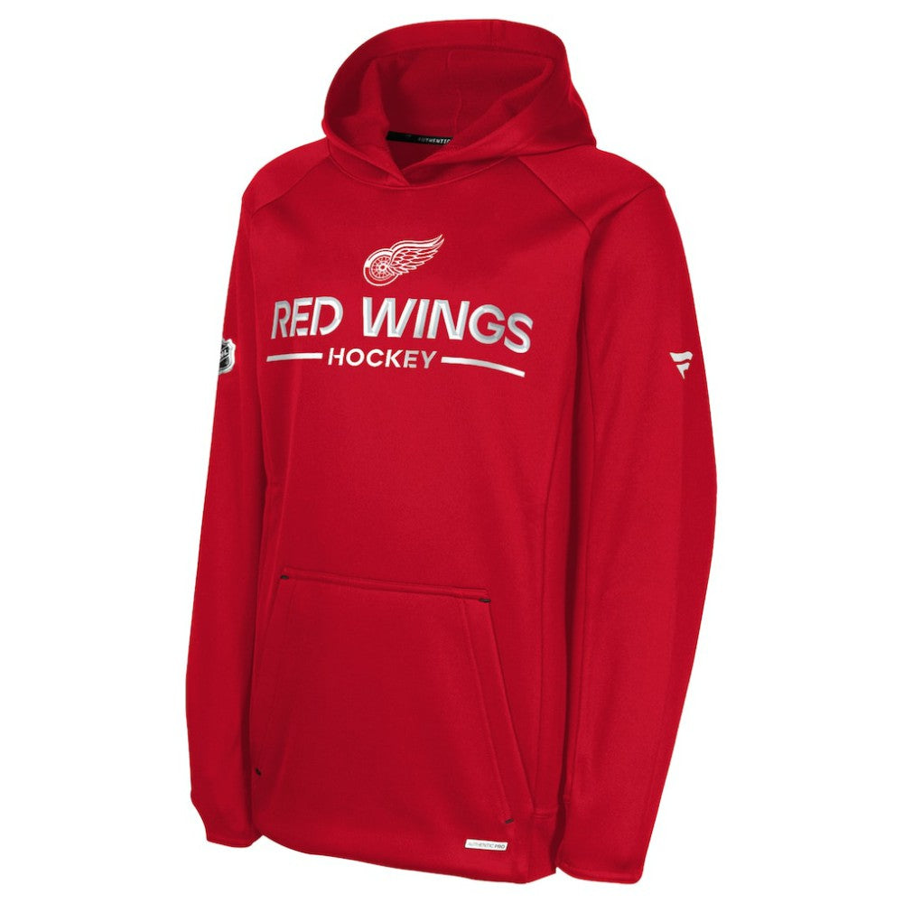 NHL Detroit Red Wings Fanatics Youth Authentic Pro Rink Raglan Hoodie - Red
