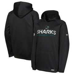 NHL San Jose Sharks Fanatics Youth Authentic Pro Rink Raglan Hoodie - Black