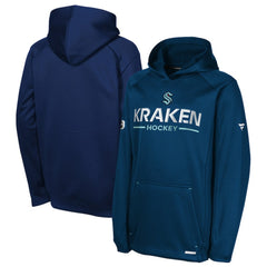 NHL Seattle Kraken Fanatics Youth Authentic Pro Rink Raglan Hoodie - Deep Sea Blue