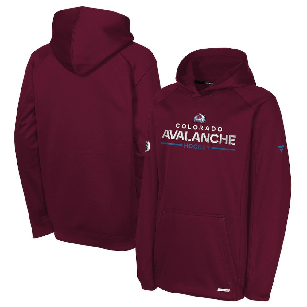 NHL Colorado Avalanche Fanatics Youth Authentic Pro Rink Raglan Hoodie - Burgundy