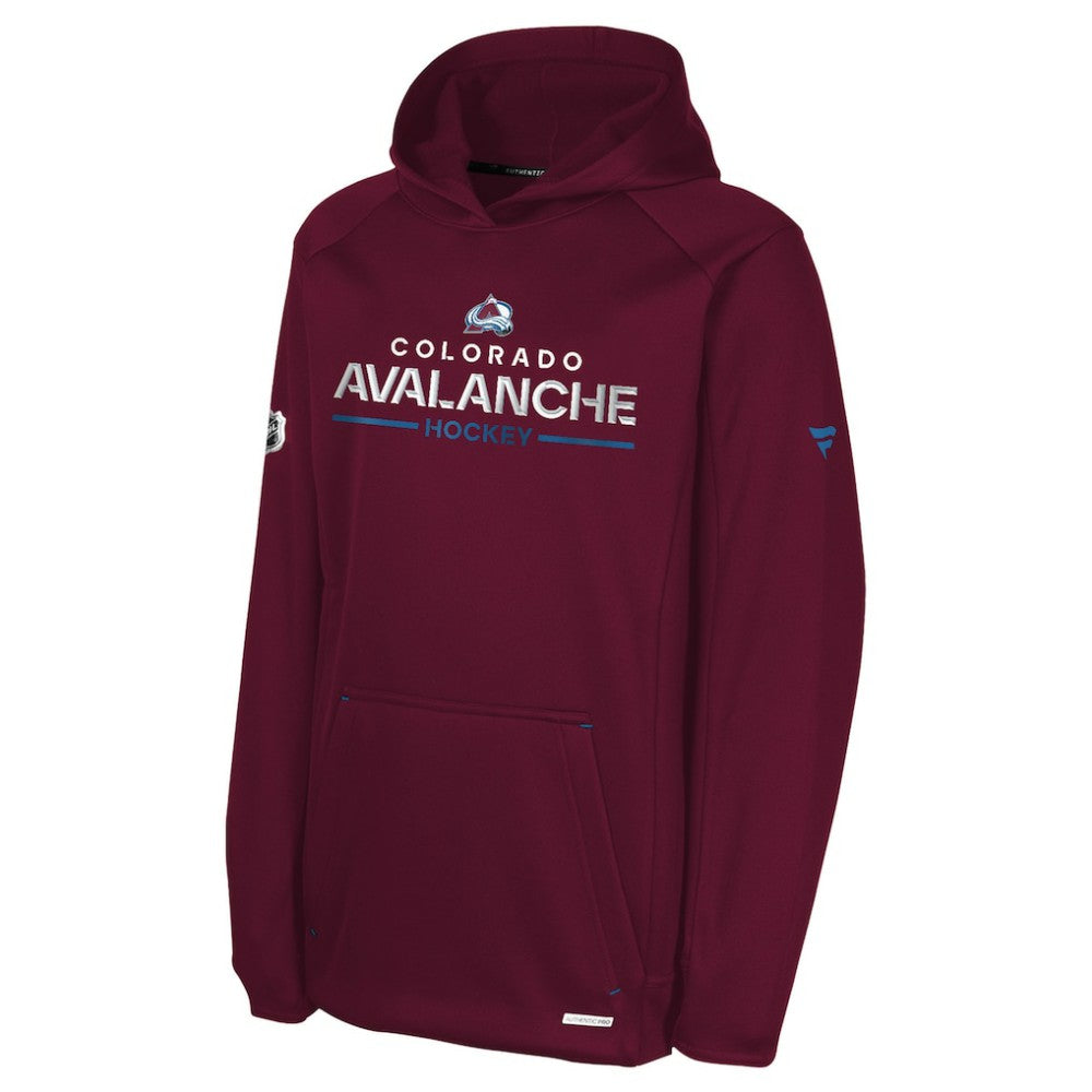 NHL Colorado Avalanche Fanatics Youth Authentic Pro Rink Raglan Hoodie - Burgundy