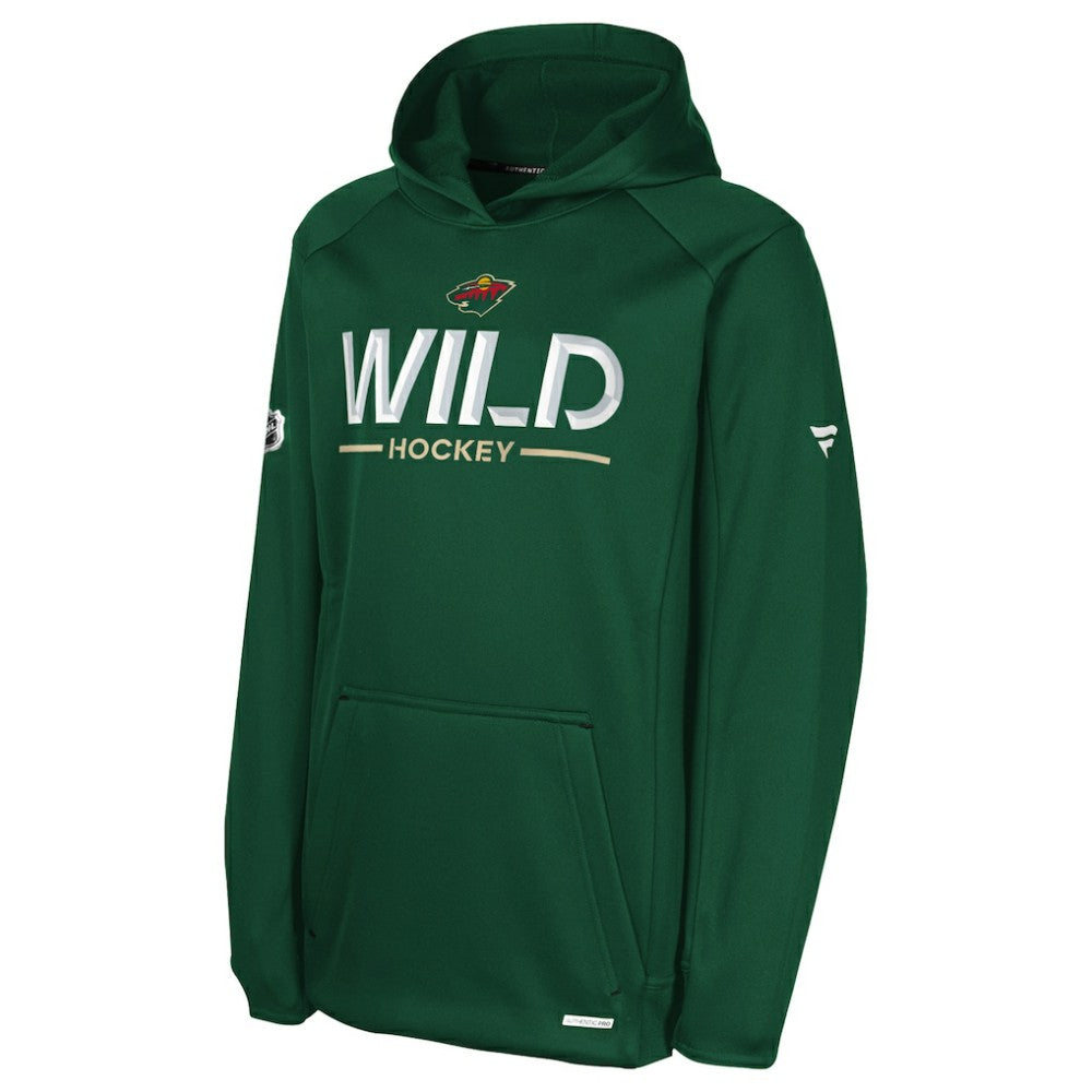 NHL Minnesota Wild Fanatics Youth Authentic Pro Rink Raglan Hoodie - Green