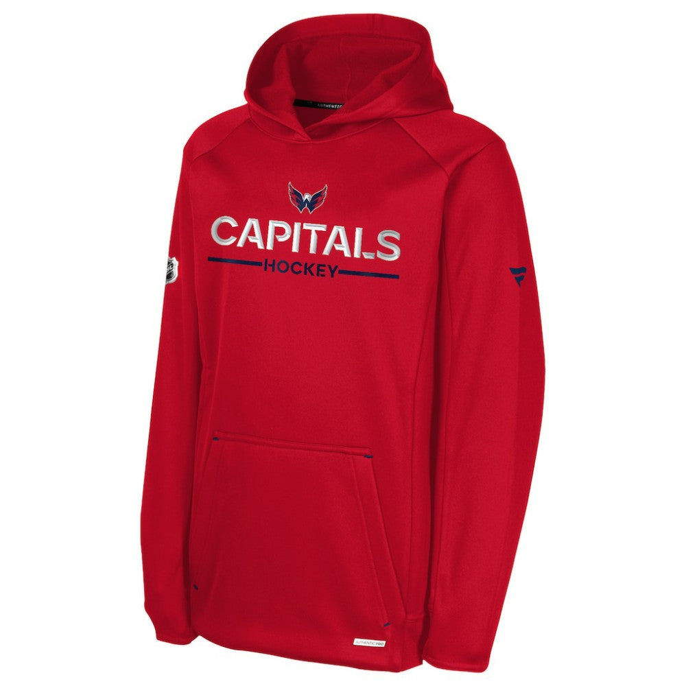 NHL Washington Capitals Fanatics Youth Authentic Pro Rink Raglan Hoodie - Red
