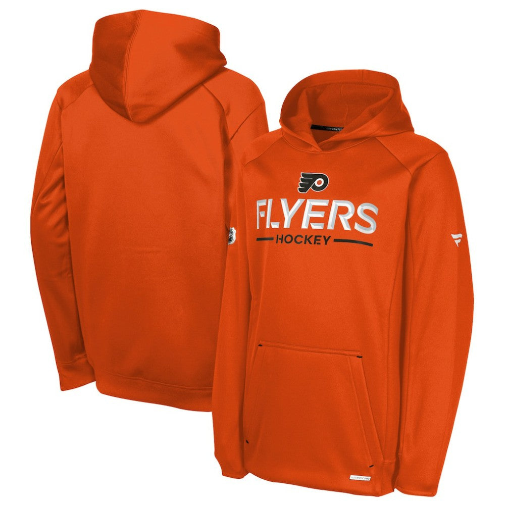 NHL Philadelphia Flyers Fanatics Youth Authentic Pro Rink Raglan Hoodie - Orange