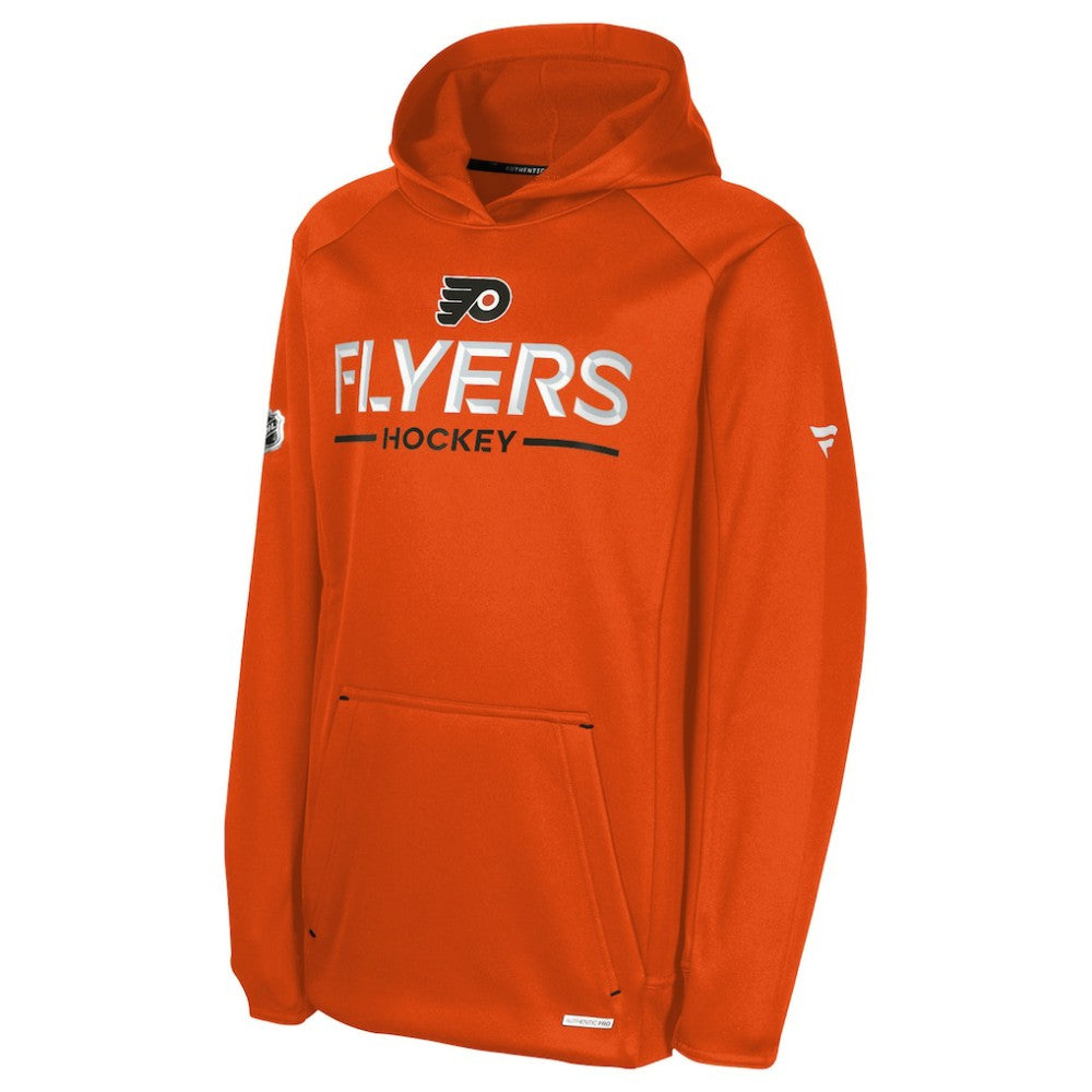 NHL Philadelphia Flyers Fanatics Youth Authentic Pro Rink Raglan Hoodie - Orange