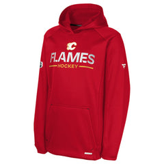 NHL Calgary Flames Fanatics Youth Authentic Pro Rink Raglan Hoodie - Red
