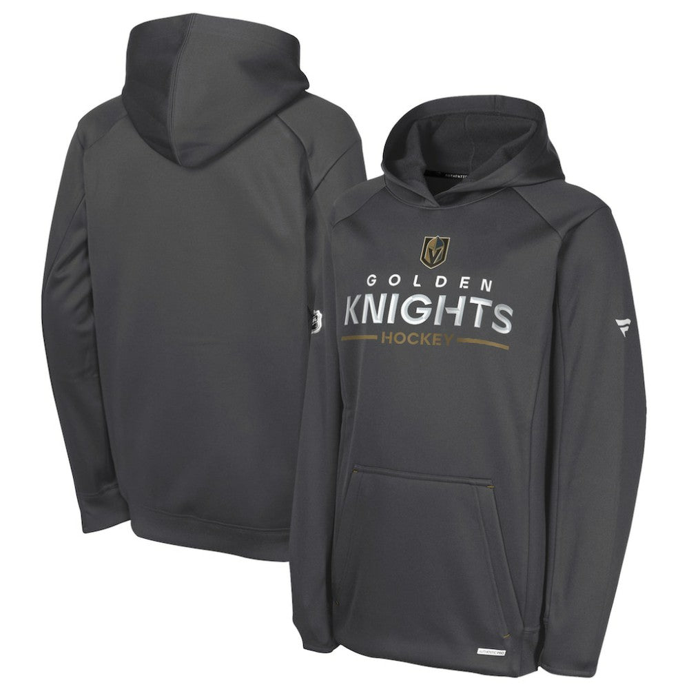 NHL Vegas Golden Knights Fanatics Youth Authentic Pro Rink Raglan Hoodie - Gray
