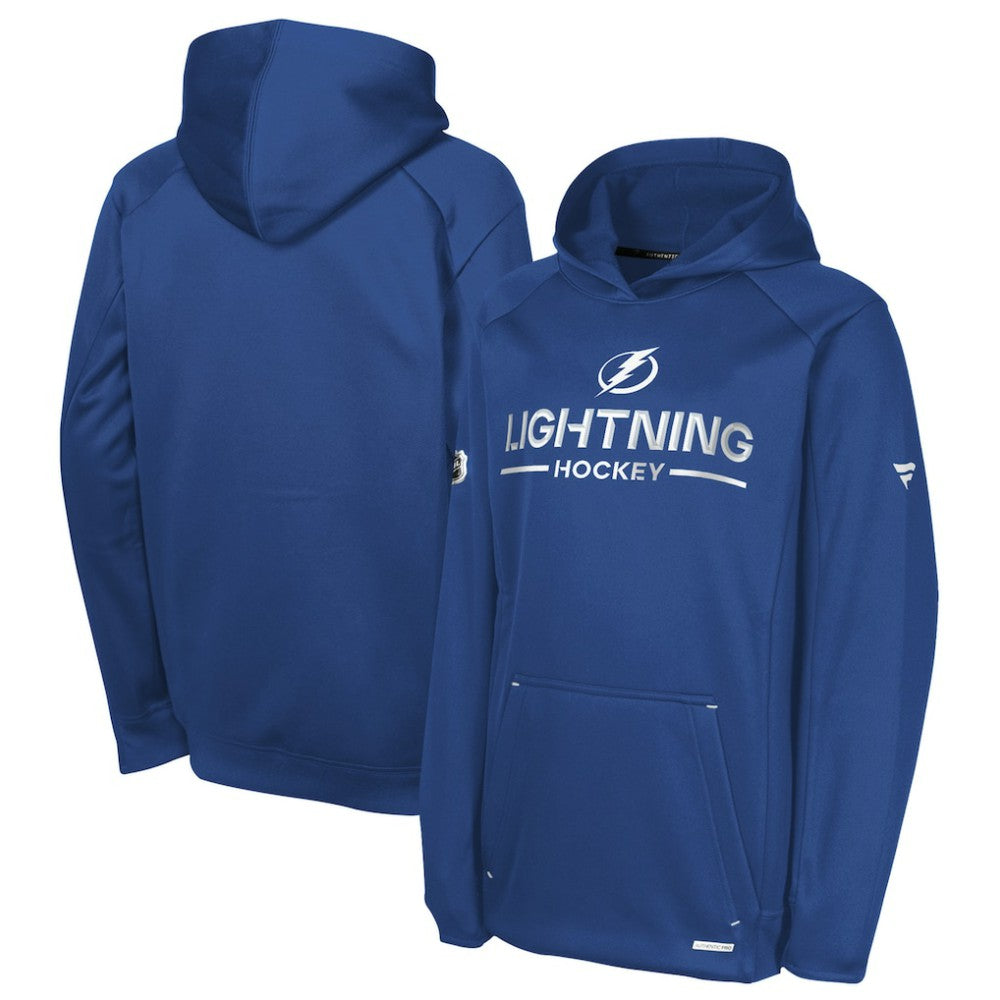 NHL Tampa Bay Lightning Fanatics Youth Authentic Pro Rink Raglan Hoodie - Blue